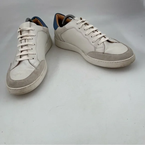 Vittorio Russo Mens Remington-SZ 11-Soft White Blue Leather 